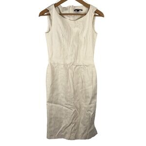 Hugo Boss White Embossed Pattern Short Dress Size 0